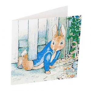 Peter Rabbit Under the Fence 18x18cm Crystal Art Card