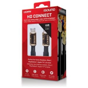 iSound HDMI HD Connect 15ft Cable - Black/Gold