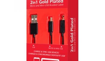 iSound Micro & Mini-USB 2in1 Gold Plated Braided 4ft Cable - Black