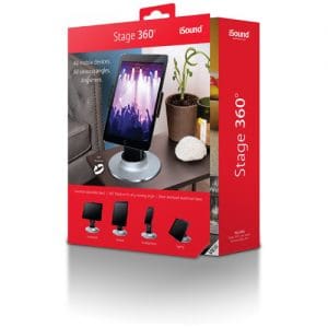 iSound Smartphone, Tablet Stage 360 Adjustable Stand - Black/Silver