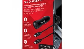 iSound USB-A to USB-C Car Charger 6ft Cable Kit - Black