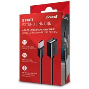 iSound USB Extend Link 6ft Cable - Black