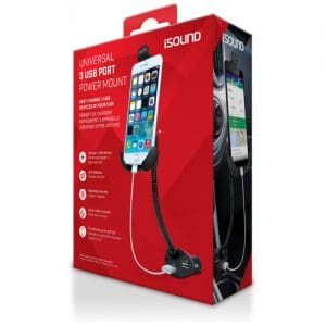 iSound Universal 3 Port USB Power Mount - Black