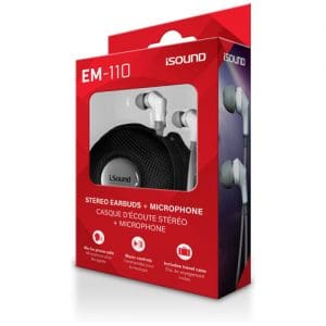 iSound Wired EM-110 Earbuds - White/Gray