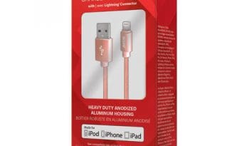iSound iPhone/iPad/iPod Braided Charge & Sync Lightning 10ft Cable - Rose Gold