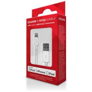 iSound iPhone/iPad/iPod Braided Charge & Sync Lightning 4ft Cable - White
